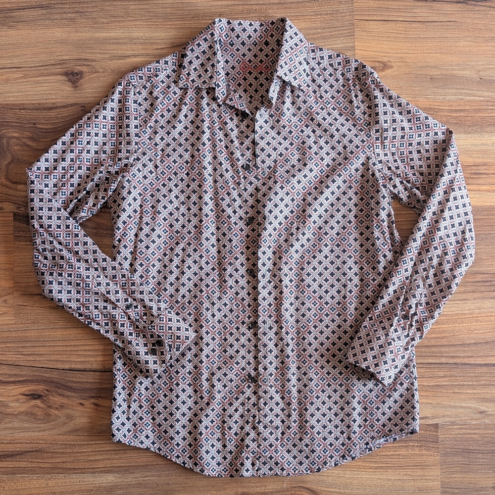 Tasso Elba Men's Multicolor Diamond Print Shirt
